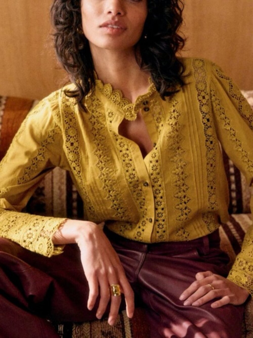 Sézane Rym Shirt Gold 36 (4)
